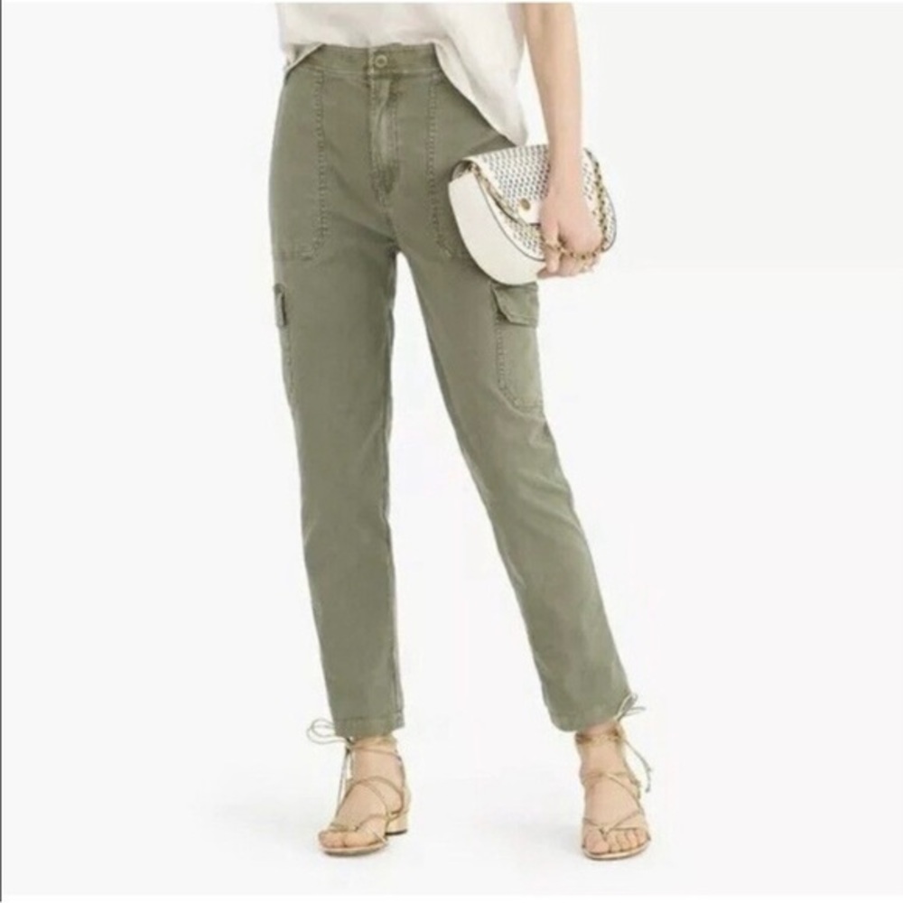 J. Crew women’s olive green straight leg cargo pants size 30‎